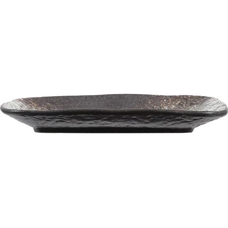 Lot de 2 assiettes à sauce en céramique pour sushis (plat foncé) (1/5)
