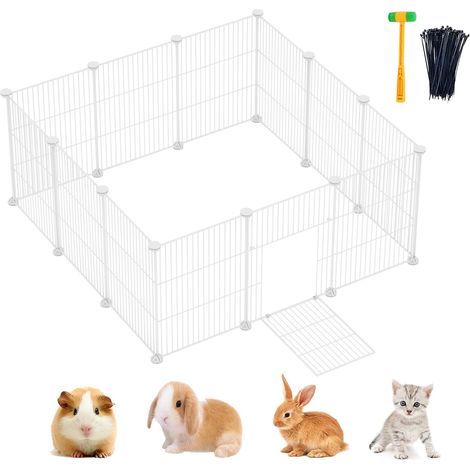 Parc pour Animaux de Compagnie, Parc pour Petits Animaux avec Porte, clôture en Fil métallique crypté pour Lapin, Cages pour cochons d'Inde, Parc pour Chaton, clôture de Cour intérieure et extérieure (1/5)
