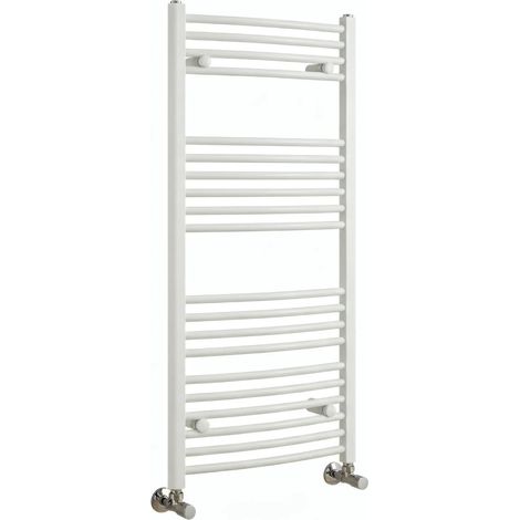 Curved Heated Towel Rail 500 x 800mm White Modern (1/2)