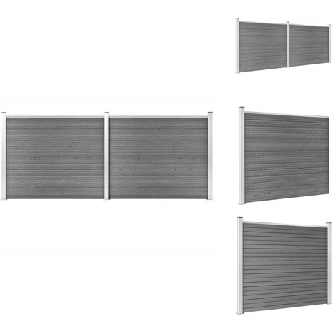Zaunfelder - Living Zaunelement Set WPC 353x146 cm Grau