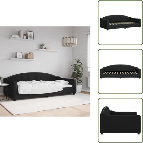 Sofá cama 2 en 1 - vidaXL Sofá cama sin colchón tela negro 100x200 cm - Sofá cama moderno