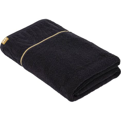 Toalla de baño 90 x 150 cm, 100 % algodón, efecto cebra arusha - negro - Tendance (1/4)