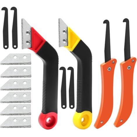 Outil de nettoyage de joints de carrelage, scie à coulis de carrelage, kit d'outils de retrait de coulis 14 pièces (1/4)
