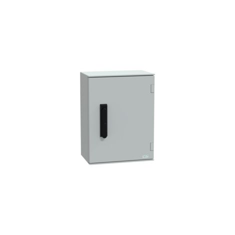 Cassetta in poliestere montata a parete, PanelSeT PLM, porta piena, con maniglia, 430x330x200mm, IP66, IK10, RAL 7035 - NSYPLM43VG