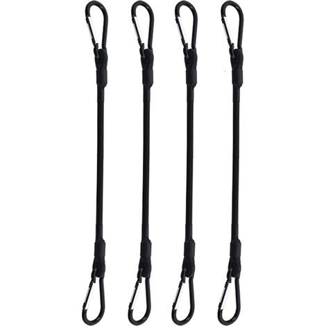 Cordons Élastiques Avec Mousquetons - 4 Pièces - Longueur 100 Cm - Polypropylène Et Latex - Pour Toit Porte-Bagages, Camping, Randonnée, Vélo (1/5)