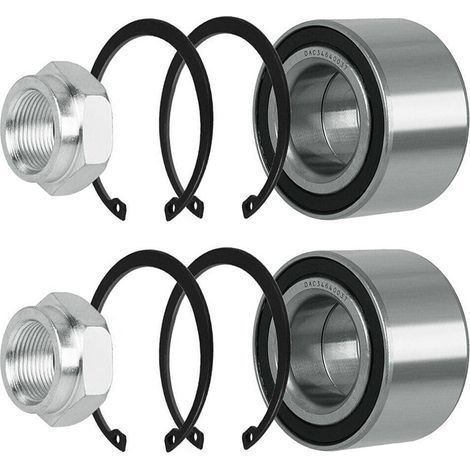 Roulement De Roue - 34x64x37 mm - Pour Freins De Roue AL-KO Knott BPW - Lot De 2 Avec Bague De Blocage Et Écrou À Bride M24x1 5 (1/5)