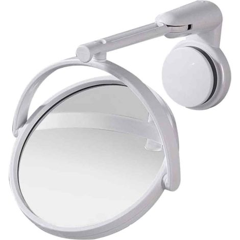 1 Miroir mural pliable sans perçage compact pour salle de bain, cosmétique, dortoir (1/5)