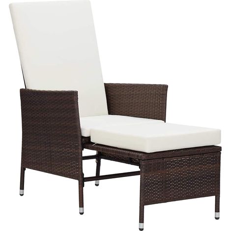 Maison Exclusive - Garten-Liegestuhl mit Auflagen Poly Rattan Bra