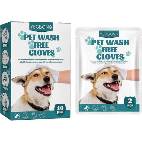 10 paires de gants de nettoyage jetables pour animaux de compagnie, sans lavage, pour chiens et chats, pour le bain, le spa, le déodorant, l'élimination des puces et des tiques, antibactériens, pour l