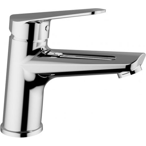Teorema - Miscelatore Lavabo Cromato Con Piletta A Saltello da 1" 1/4 - Serie: Slyce (1/2)