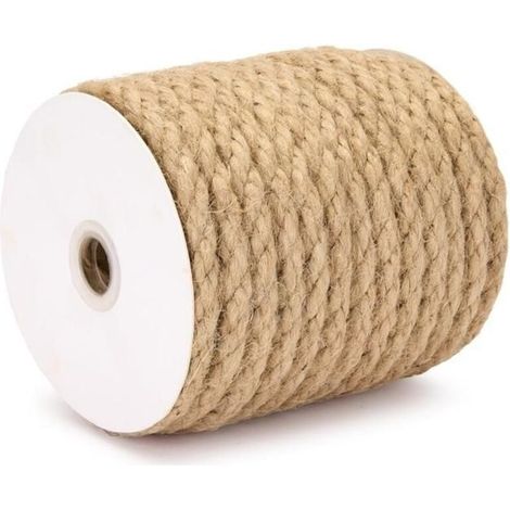 Corde de Jute Naturelle Torsadée - 12 mm x 10 mètres Ficelle Robuste pour , Jardinage, Décoration et Artisanat (1/5)