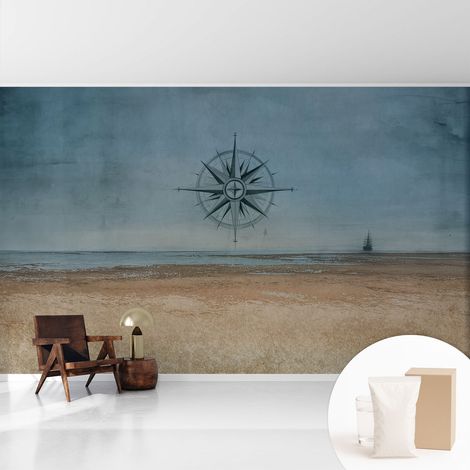 Tapete Vliestapete mit Kleber für Wohnzimmer Schlafzimmer Küche - Wanddekoration  Maritime Abenteuer 416x254 cm (1/5)