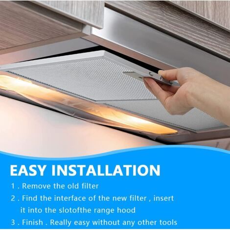 2 pièces Filtre à Graisse Métallique pour Hotte Aspirante 320x260mm,Filtre en Maille Accessoire Hotte Aspirante pour Hottes de Cuisine - Argent (1/4)