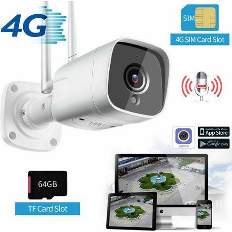telecamera 4g Sim Gsm Camera WIFI Cam IP66 slot SD 2 MPX Audio e video HD remoto