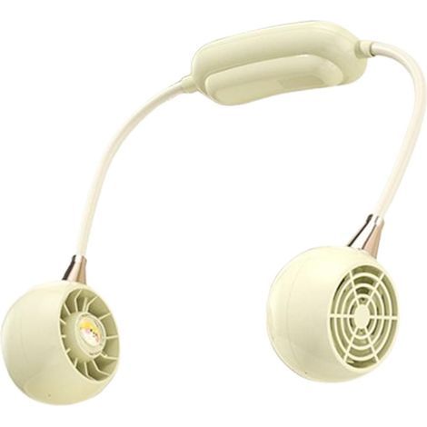 Ventilateur de cou – rechargeable par USB, trois vitesses de ventilation–pour sportives en extérieur–beige clair (1/5)