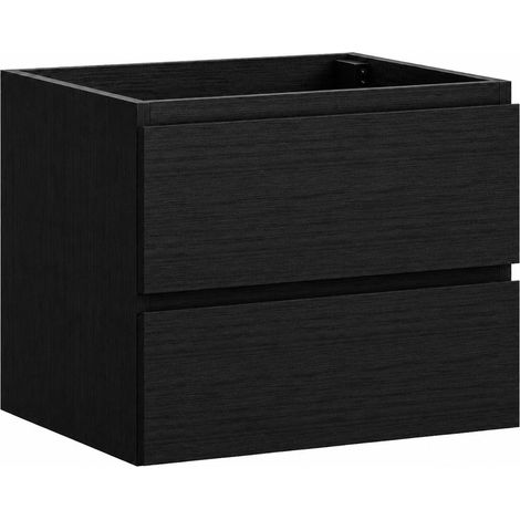 Waschbeckenunterschrank Angela 80cm - Schwarz Holz - Unterschran