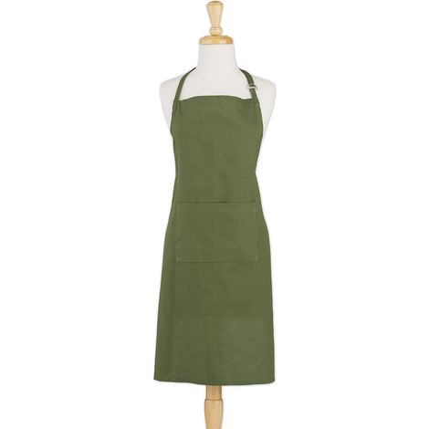 Delantal de chef de la colección básica de cocina para uso diario, de algodón, color salvia. (1/5)