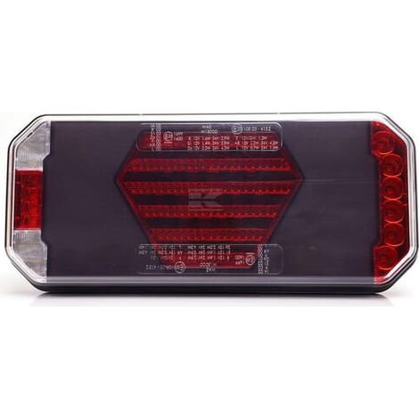 Luce posteriore multifunzione a LED'destra con targa laterale rosso/arancio/bianco 12-24V 236x104x40,5 mm UNIVERSAL LA104112R (1/5)