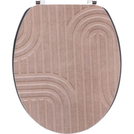 Wc-deckel mdf 18 zoll deckel design gedruckt und sitz nach holzart edelstahlbefestigungen - minimalistisch blush - Tendance