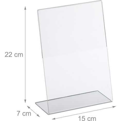Set di 10 espositori da tavolo in acrilico trasparente dal design moderno e versatile per eventi 15 x 10 x 10 cm 130015148