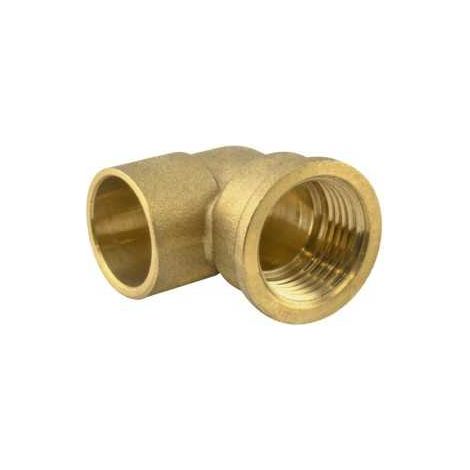 Codo hembra latón soldar-roscar - 15mm - 3/4", GIBALTO (1/4)