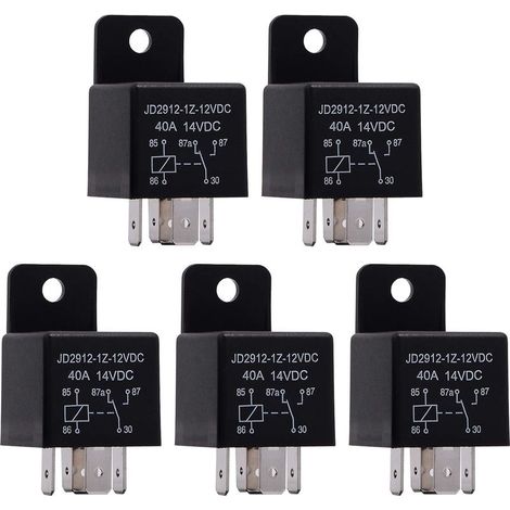 5 Pièces Relais 12V 40A 5 Broches Spdt, Modèle No .: JD2912-1Z-12VDC 40A 14VDC, Contacteur Relais commutateur Power, Auto Commutateurs, Relais Voiture (1/5)