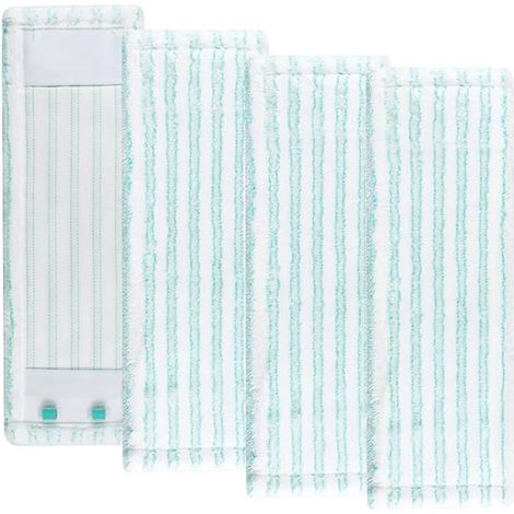 Lot de 4 lingettes pour balai à franges en microfibre, compatibles avec le balai à franges Leifheit Profi XL. Dimensions : 38 x 15,5 cm. Système bi-fibre. Convient à tous types de sols. Haute absorpti (1/5)