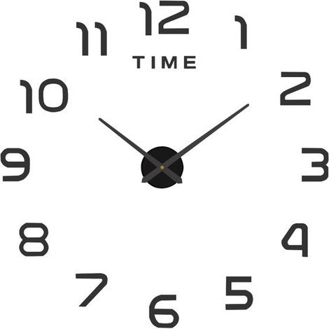 Diy 3d wall clock black 60 130 cm silent loft style 227458884 227458884 227458884 (1/5)