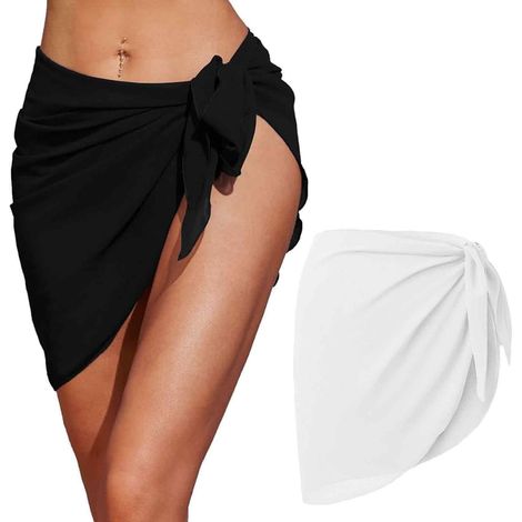 Sarong - Chiffon Respirant 140 x 50 cm - Pour Plage Piscine Croisière Station Balnéaire - 2 Pièces (1/5)