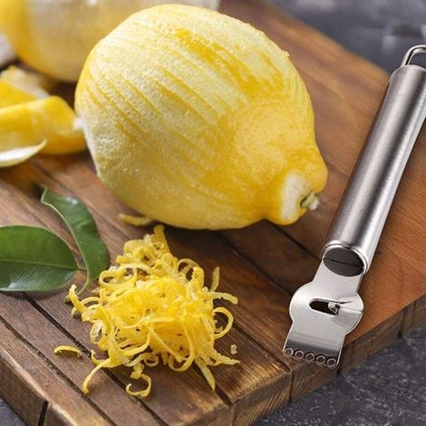 Zesteur de citron, 1 pièce, râpe agrume en acier inoxydable, ustensiles de cuisine, accessoires de cuisine, gadgets de cuisine (1/4)