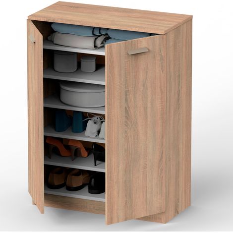 Briebe Nova Armario Dormitorio, Multiusos, Baño, Mueble Cocina, Zapatero 2 Puertas 5 Estantes101x74x36 cm Madera (1/5)