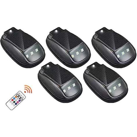 Lumière stroboscopique RGB solaire pour toit de voiture 2026, étanche, 8 couleurs, télécommande, LED sans fil - JBMEDIA (1/4)