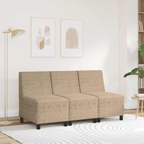 Sofa Stuhl mit Kissen Hellgrau 55 x 74 x 82 cm Faux Wildleder