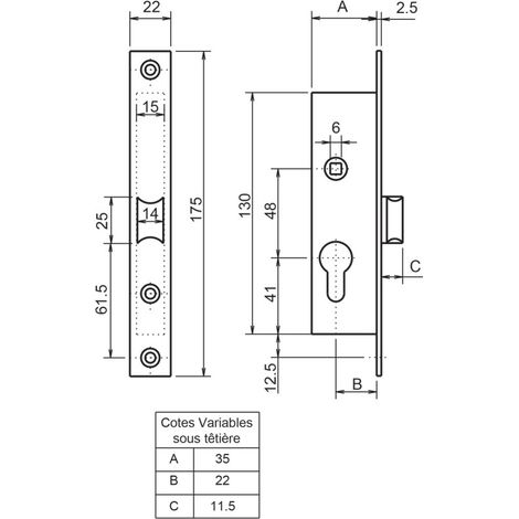 Metalux Serie 33 cerradura monopunto para puertas estrechas (1/2)