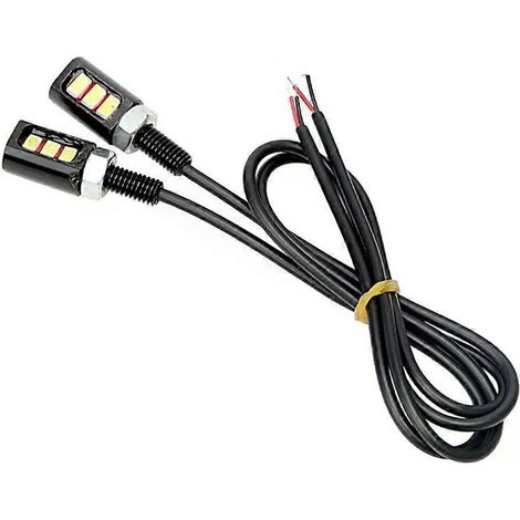 Lot de 2 supports de fixation pour plaque d'immatriculation de voiture/moto, ampoule LED 12V 3 LED universelles (1/5)