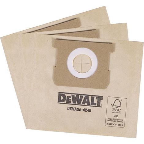 DeWalt DXVA25-4240 Dust Bag Pack of 3 for Dewalt Vacuum Models DXVA25-4240 and DWV254240 (1/4)