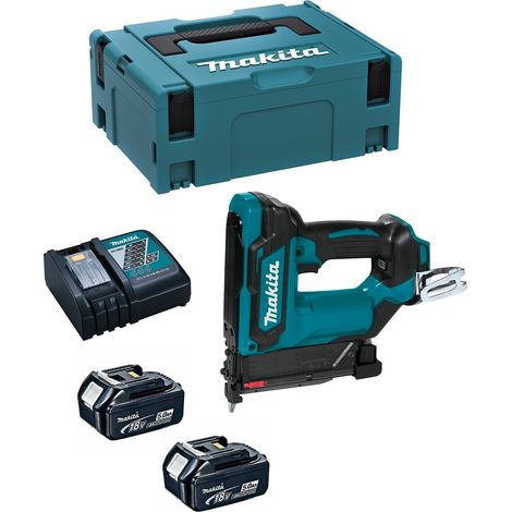 MAKITA 18 V Li-Ionen 5 Ah Nagler - 2 Akkus, Ladegerät, Gehäuse - DPT353RTJ
