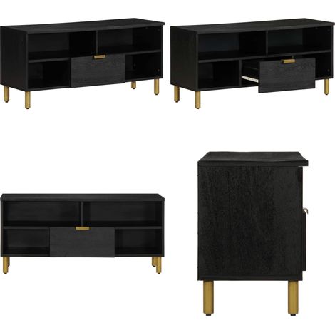 Mobile Porta TV Nero 100x33x46 cm in Legno Multistrato - Armadio TV - Armadio hi-fi