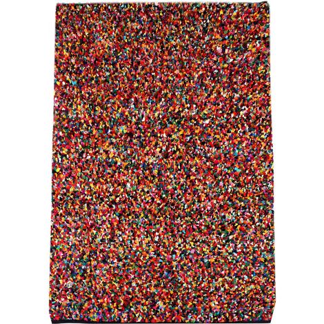 Tapis Salon 160 x 230 cm, Motif Abstrait, Multicolore Rouge Bleu, Coton Tissé À La Main Pour Une Texture Authentique, Finition Soignée