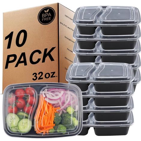 Meal-Prep-Behälter-Set mit 20 Stück, 1 Fach, 1 Liter (1/5)