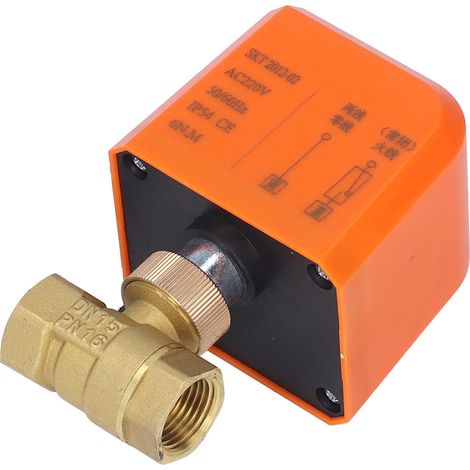 Vanne à bille motorisée 2 fils 2 voies normalement fermée DN15 Laiton ABS Moteur synchrone AC220V (1/5)