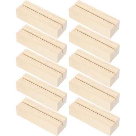 STOBOK Lot de 10 supports de communication en bois, porte-photos, porte-mémos fait main-Beige (1/3)