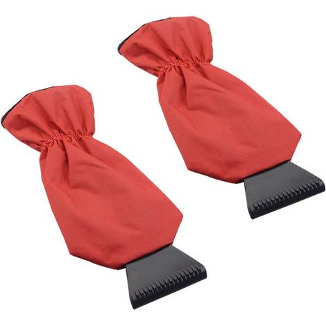 2 piezas, Raspador de hielo con guante, Negro, Raspador de hielo para coche, Raspador de nieve, Raspador de ventanas, Raspador de hielo (1/5)