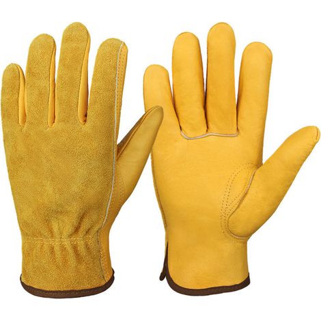 Filiyano-Gants de jardinage en cuir, gants de travail de jardinage résistants et protecteurs (1/2)