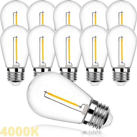 Lampadine LED E27 Luce Calda/Naturale/Fredda 1W=11W Filamento Vintage SET DA 10 4000K