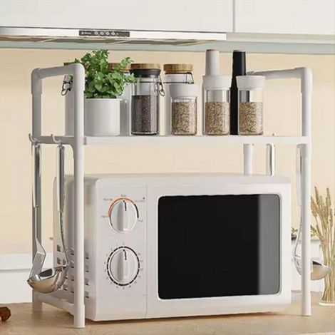 Étagère de Rangement de Cuisine Multicouche pour Micro-Ondes, Réglable, sur Pied, pour Condiments, pour Four, Accessoire de Cuisine, (1/5)