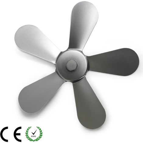Ventilateur poêle à bois aluminium, circulation chaleur silencieuse chauffage domestique efficace (1/4)