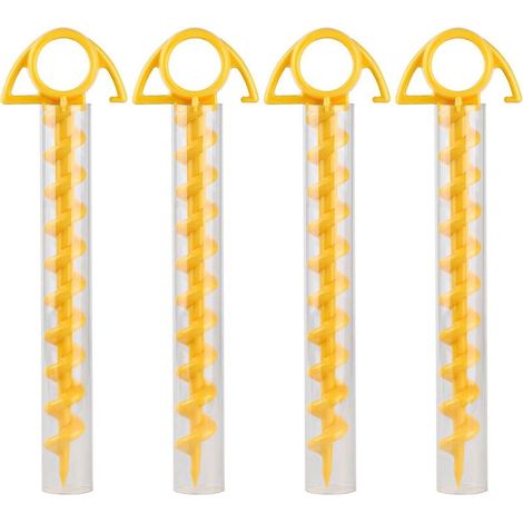 Lot de 4 piquets de tente en plastique avec tubes transparents - Vis jaunes de 29 cm (1/5)