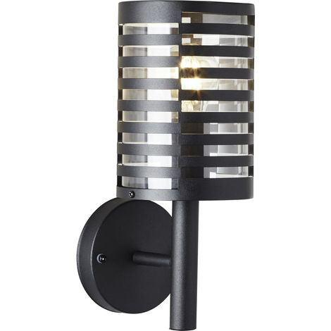 BRILLIANT lampe, applique murale d'extérieur Venlo noir mat, acier inoxydable / plastique, 1x A60, E27, 40W, lampes normales (non incluses), A ++ (1/3)