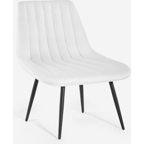Moderner Design-Wohnzimmersessel gerippter Sitz Samtstoff Rajin - Weiß